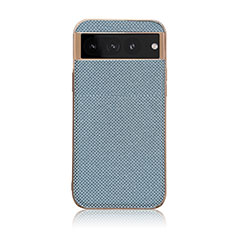 Soft Luxury Leather Snap On Case Cover B06H for Google Pixel 7 Pro 5G Blue
