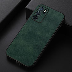 Soft Luxury Leather Snap On Case Cover B06H for Oppo A16 Green