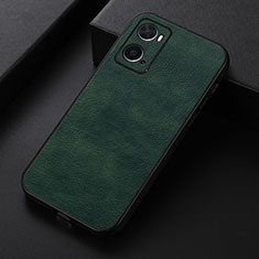 Soft Luxury Leather Snap On Case Cover B06H for Oppo A36 Green