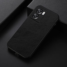Soft Luxury Leather Snap On Case Cover B06H for Oppo A56S 5G Black