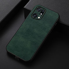Soft Luxury Leather Snap On Case Cover B06H for Oppo Find X5 Pro 5G Green