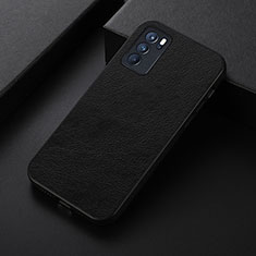 Soft Luxury Leather Snap On Case Cover B06H for Oppo Reno6 Pro 5G India Black