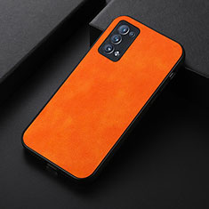 Soft Luxury Leather Snap On Case Cover B06H for Oppo Reno6 Pro 5G Orange