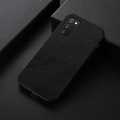 Soft Luxury Leather Snap On Case Cover B06H for Samsung Galaxy A02s Black