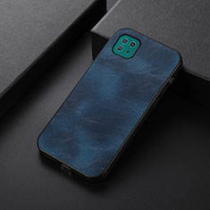 Soft Luxury Leather Snap On Case Cover B06H for Samsung Galaxy F42 5G Blue