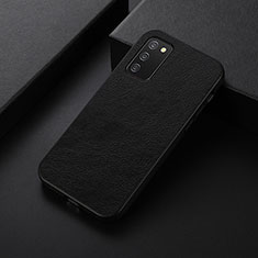 Soft Luxury Leather Snap On Case Cover B06H for Samsung Galaxy M02s Black