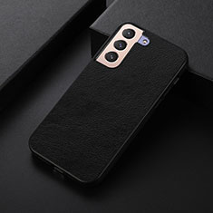 Soft Luxury Leather Snap On Case Cover B06H for Samsung Galaxy S21 5G Black