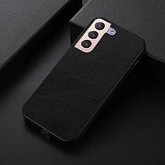 Soft Luxury Leather Snap On Case Cover B06H for Samsung Galaxy S21 FE 5G Black