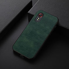 Soft Luxury Leather Snap On Case Cover B06H for Samsung Galaxy XCover 5 SM-G525F Green