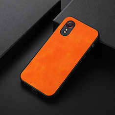 Soft Luxury Leather Snap On Case Cover B06H for Samsung Galaxy XCover 5 SM-G525F Orange