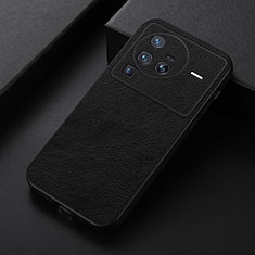 Soft Luxury Leather Snap On Case Cover B06H for Vivo X80 Pro 5G Black