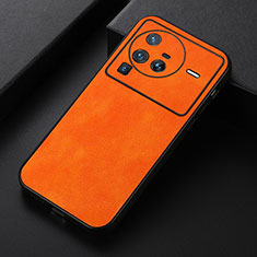 Soft Luxury Leather Snap On Case Cover B06H for Vivo X80 Pro 5G Orange