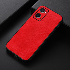 Soft Luxury Leather Snap On Case Cover B07H for Oppo A76 Red