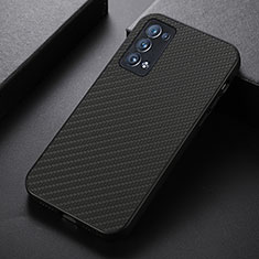 Soft Luxury Leather Snap On Case Cover B07H for Oppo Reno6 Pro 5G Black