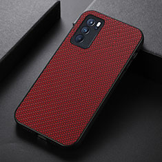 Soft Luxury Leather Snap On Case Cover B07H for Oppo Reno6 Pro 5G India Red