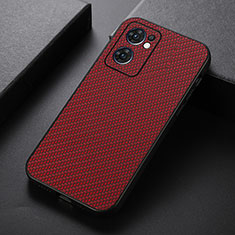 Soft Luxury Leather Snap On Case Cover B07H for Oppo Reno7 5G Red