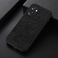 Soft Luxury Leather Snap On Case Cover B07H for Oppo Reno7 SE 5G Black