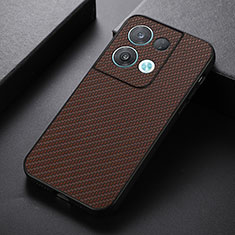 Soft Luxury Leather Snap On Case Cover B07H for Oppo Reno8 5G Brown