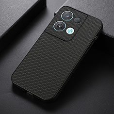 Soft Luxury Leather Snap On Case Cover B07H for Oppo Reno8 Pro 5G Black