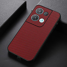 Soft Luxury Leather Snap On Case Cover B07H for Oppo Reno8 Pro 5G Red