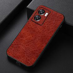 Soft Luxury Leather Snap On Case Cover B07H for Realme V23 5G Brown