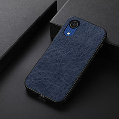 Soft Luxury Leather Snap On Case Cover B07H for Samsung Galaxy A03 Core Blue