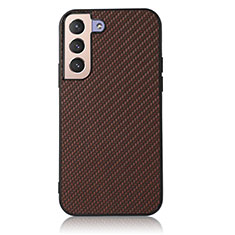 Soft Luxury Leather Snap On Case Cover B07H for Samsung Galaxy S21 5G Brown