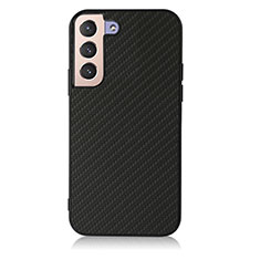 Soft Luxury Leather Snap On Case Cover B07H for Samsung Galaxy S22 Plus 5G Black