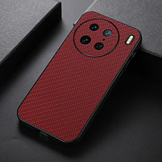 Soft Luxury Leather Snap On Case Cover B07H for Vivo X90 Pro 5G Red