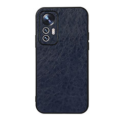Soft Luxury Leather Snap On Case Cover B07H for Xiaomi Mi 12 5G Blue