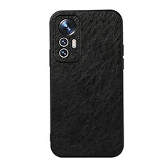 Soft Luxury Leather Snap On Case Cover B07H for Xiaomi Mi 12 Pro 5G Black