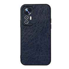 Soft Luxury Leather Snap On Case Cover B07H for Xiaomi Mi 12 Pro 5G Blue