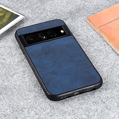 Soft Luxury Leather Snap On Case Cover B08H for Google Pixel 7 Pro 5G Blue