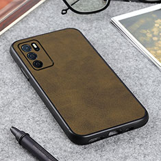 Soft Luxury Leather Snap On Case Cover B08H for Oppo A16 Green