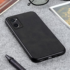 Soft Luxury Leather Snap On Case Cover B08H for Oppo A76 Black