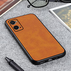 Soft Luxury Leather Snap On Case Cover B08H for Oppo A76 Brown