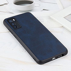 Soft Luxury Leather Snap On Case Cover B08H for Oppo Reno6 Pro 5G India Blue