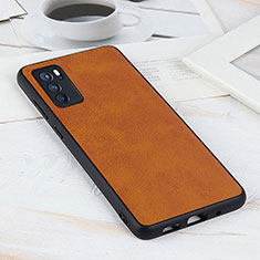 Soft Luxury Leather Snap On Case Cover B08H for Oppo Reno6 Pro 5G India Brown