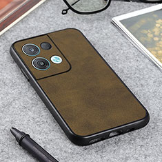 Soft Luxury Leather Snap On Case Cover B08H for Oppo Reno9 5G Green