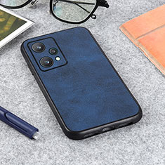 Soft Luxury Leather Snap On Case Cover B08H for Realme 9 5G Blue