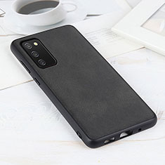 Soft Luxury Leather Snap On Case Cover B08H for Samsung Galaxy A02s Black