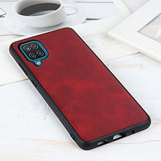 Soft Luxury Leather Snap On Case Cover B08H for Samsung Galaxy A12 Nacho Red