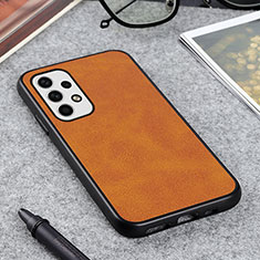 Soft Luxury Leather Snap On Case Cover B08H for Samsung Galaxy A23 5G Brown