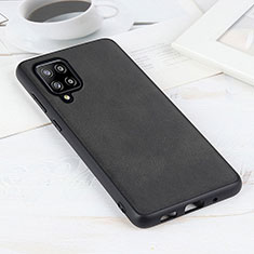 Soft Luxury Leather Snap On Case Cover B08H for Samsung Galaxy A42 5G Black