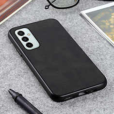 Soft Luxury Leather Snap On Case Cover B08H for Samsung Galaxy M23 5G Black
