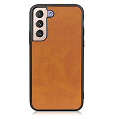 Soft Luxury Leather Snap On Case Cover B08H for Samsung Galaxy S21 5G Brown