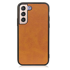 Soft Luxury Leather Snap On Case Cover B08H for Samsung Galaxy S22 5G Brown