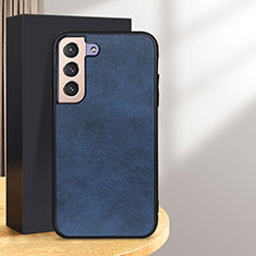 Soft Luxury Leather Snap On Case Cover B08H for Samsung Galaxy S25 Plus 5G Blue