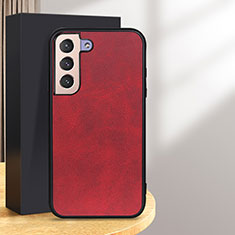 Soft Luxury Leather Snap On Case Cover B08H for Samsung Galaxy S25 Plus 5G Red