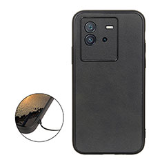 Soft Luxury Leather Snap On Case Cover B08H for Vivo iQOO Neo6 5G Black